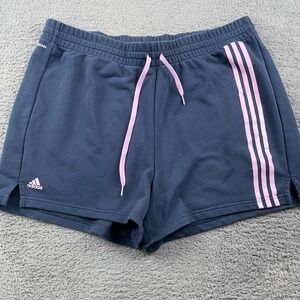 Adidas Shorts Womens 3X Blue Pink 3 Stripes Primegreen Athletic Lounge Casual